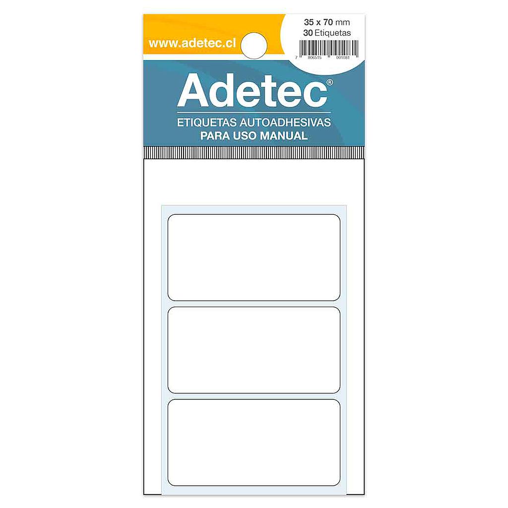 ETIQUETA RECTANGULAR BLANCA 35x70
