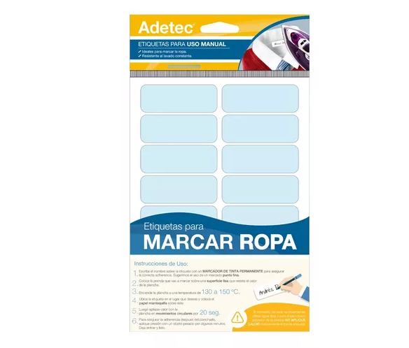 ETIQUETA MARCA ROPA COLOR LISO 63X25MM