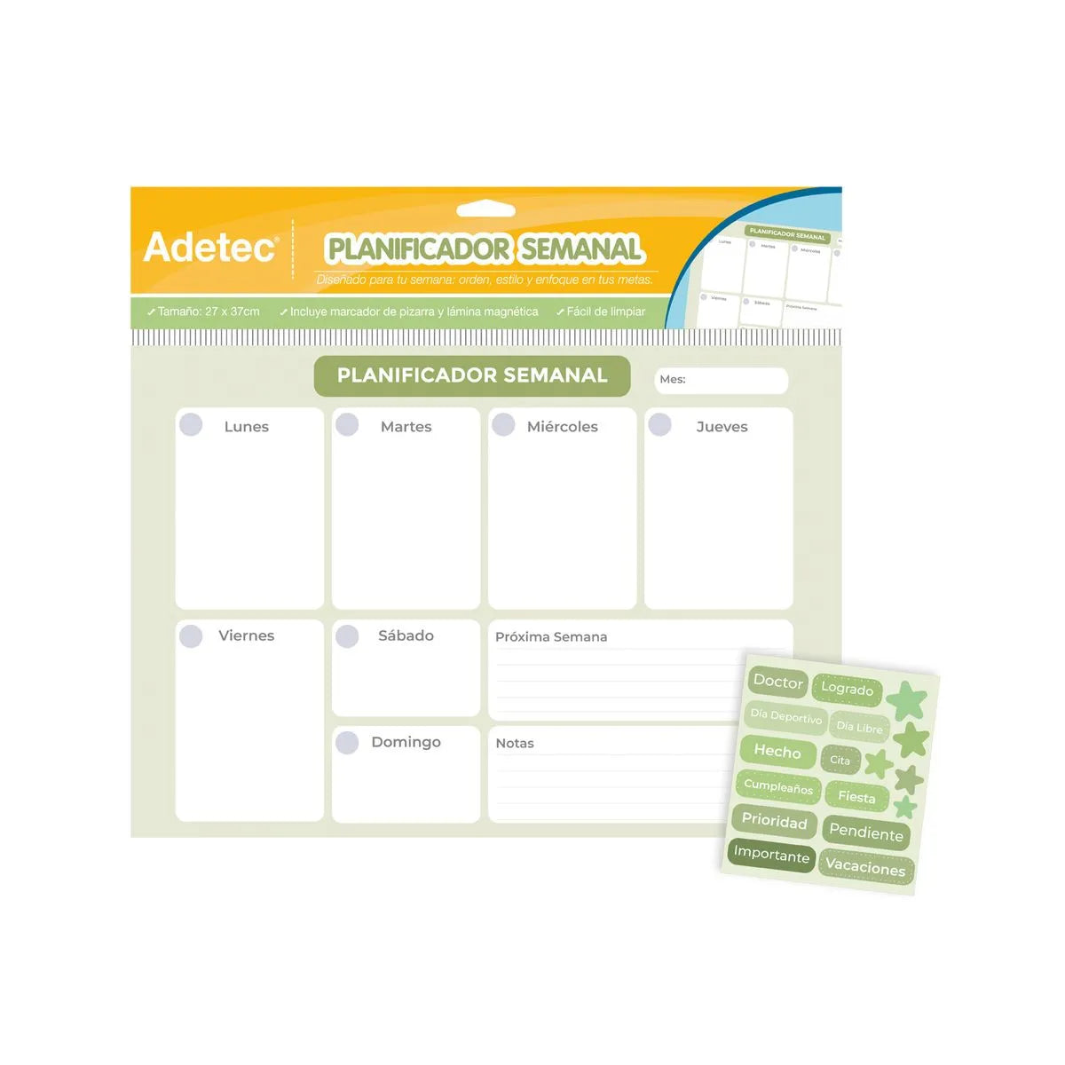 PIZARRA MAGNETICA PLANNER DISEÑO ADULTO