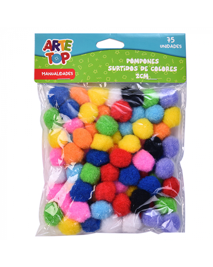 POMPONES METALIZADOS SURTIDOS 2 CM 50 UNID