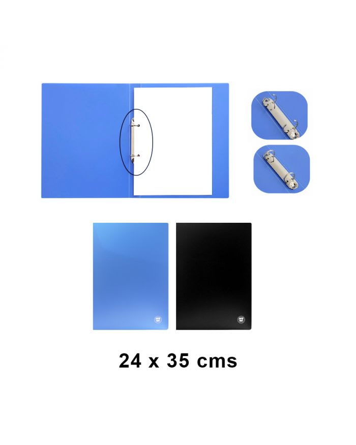 ARCHIVADOR PLAST 2 ANILLOS 1 PULGADA