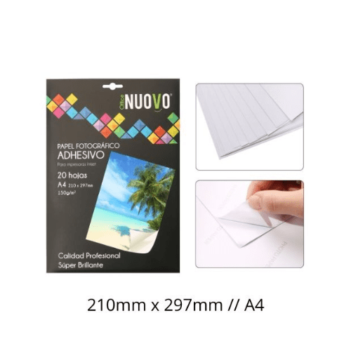PAPEL FOTOGRAFICO ADHESIVO A4 20 HOJAS