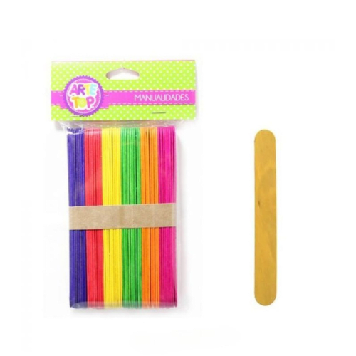 PALOS PARA HELADOS DE COLORES JUMBO 50 UNIDADES
