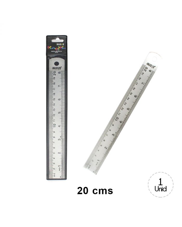 REGLA METALICA 20 CM NUOVO