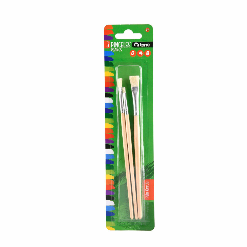 SET PINCELES PLANOS  N° 0-4-8