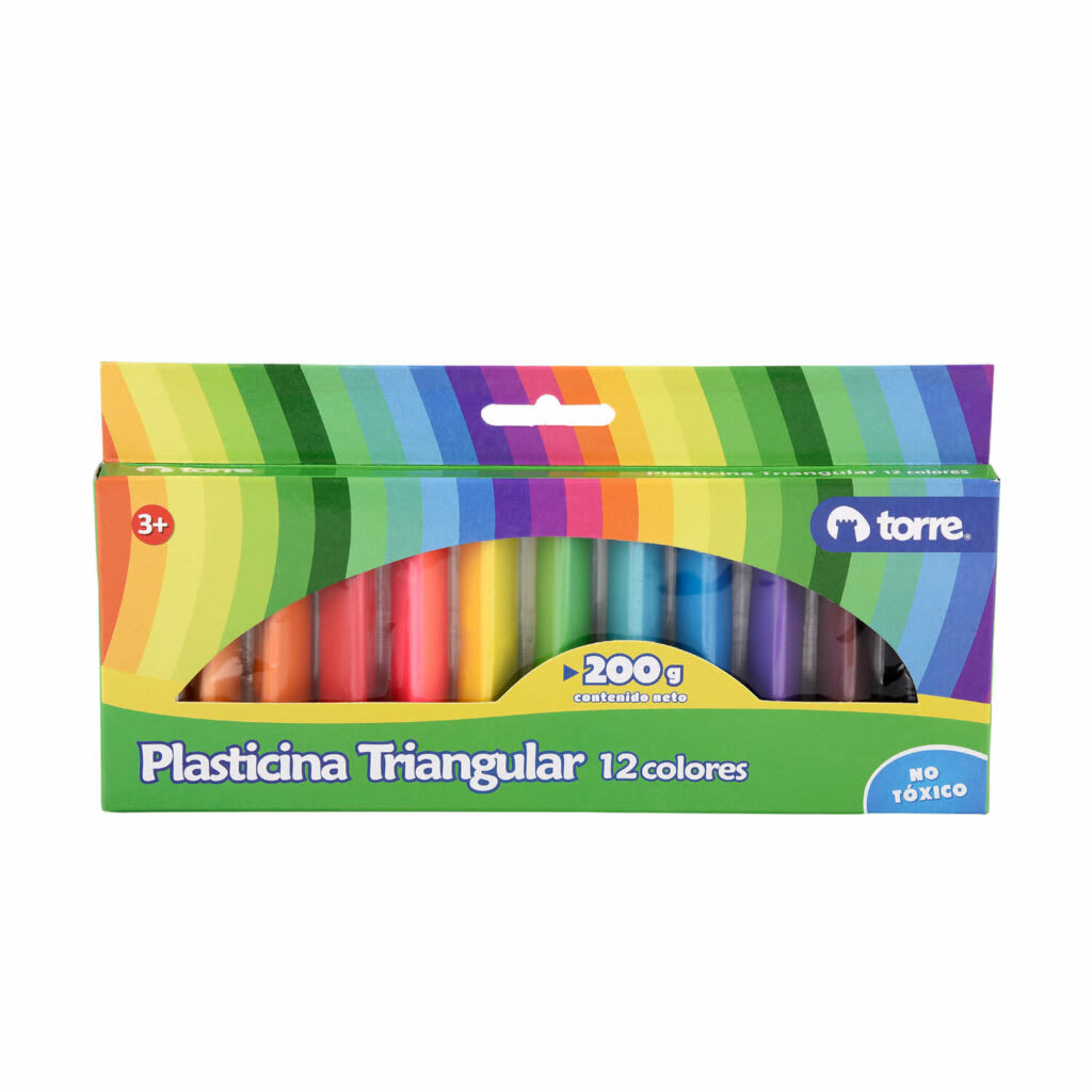 PLASTICINAS TRIANGULARES 12 COLORES