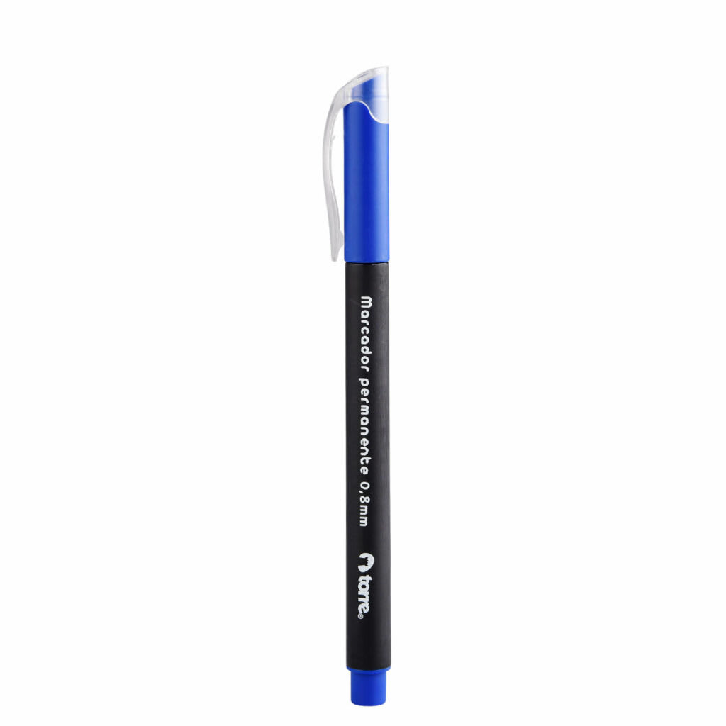 MARCADOR PERMANENTE PUNTA FINA AZUL 0.8 MM
