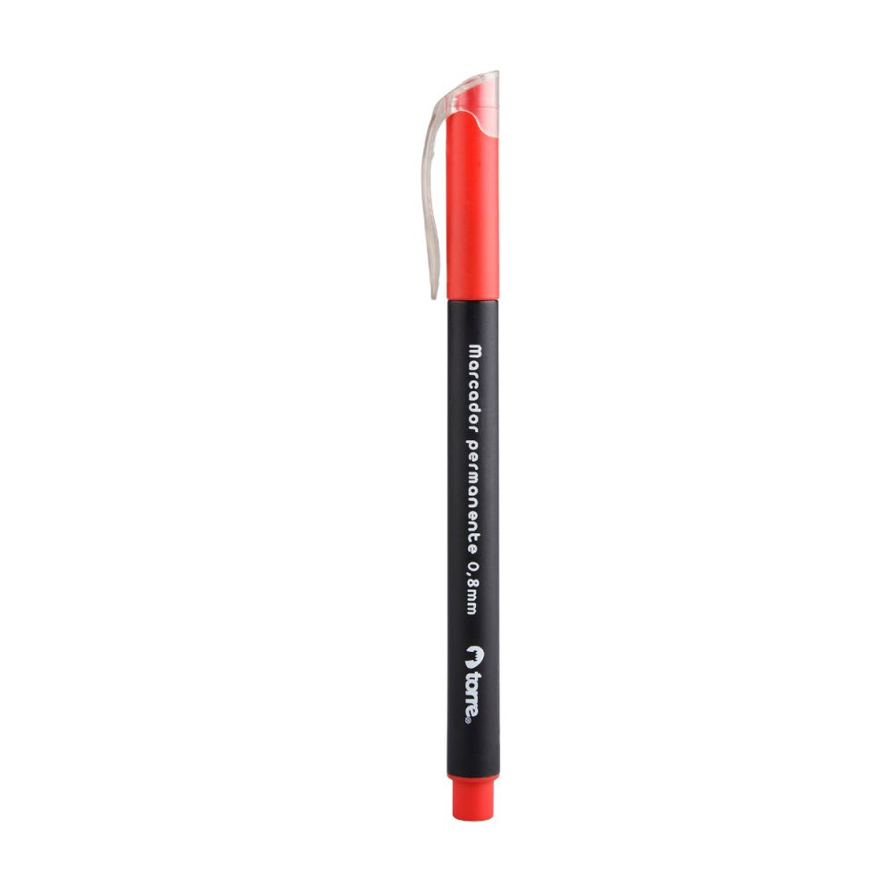 MARCADOR PERMANENTE PUNTA FINA 0,8 MM ROJO