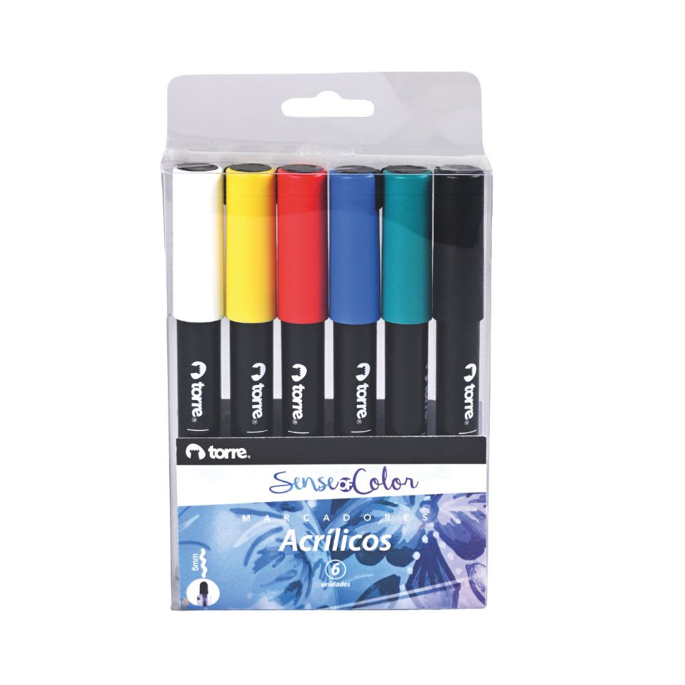 SET MARCADORES ACRILICOS 5MM 6 COLORES