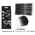 SET TIRALINEAS 7 MEDIDAS + BRUSH