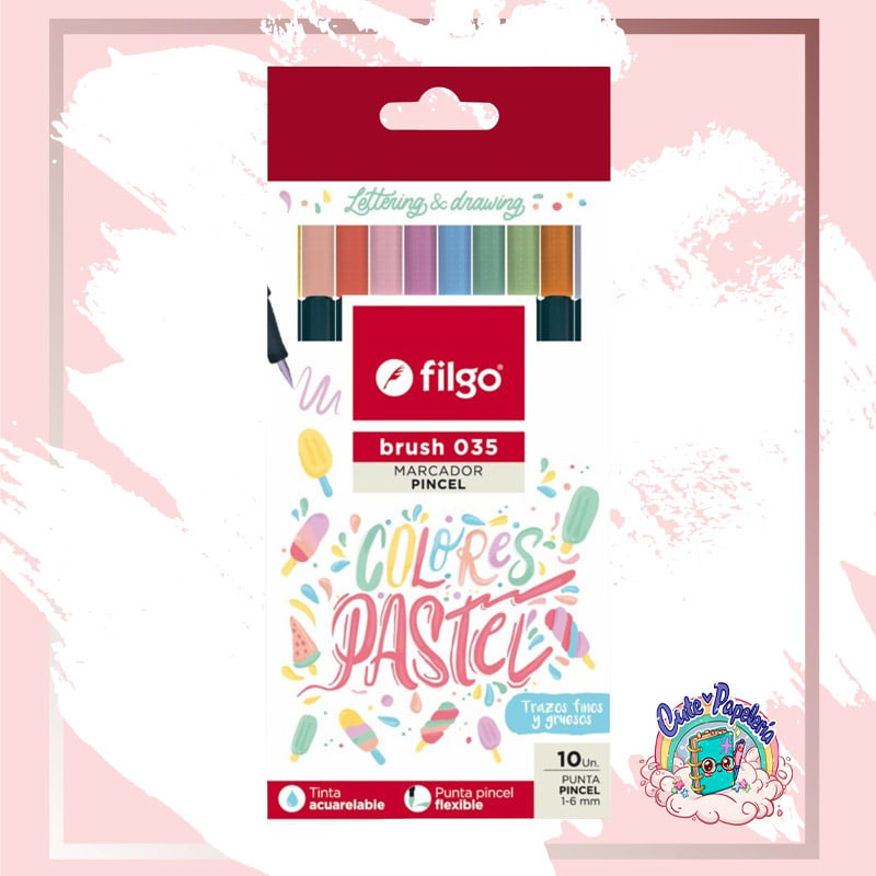 ESTUCHE 10 MARCADORES PINCEL PASTEL