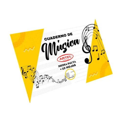 CUADERNO 1/2 PAUTA MUSICA 10 HOJAS