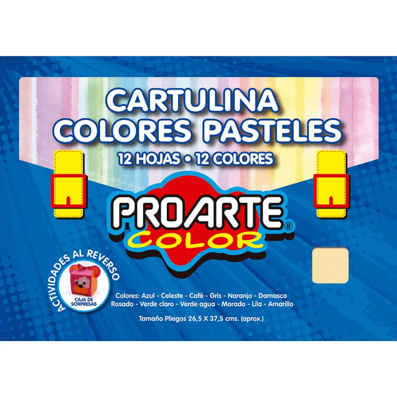 ESTUCHE CARTULINA COLORES PASTELES 12 COLORES