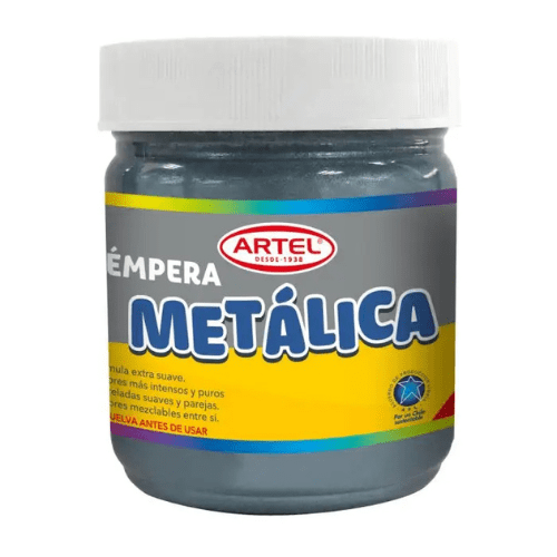 FRASCO TEMPERA METALICA PLATA 100 GRS
