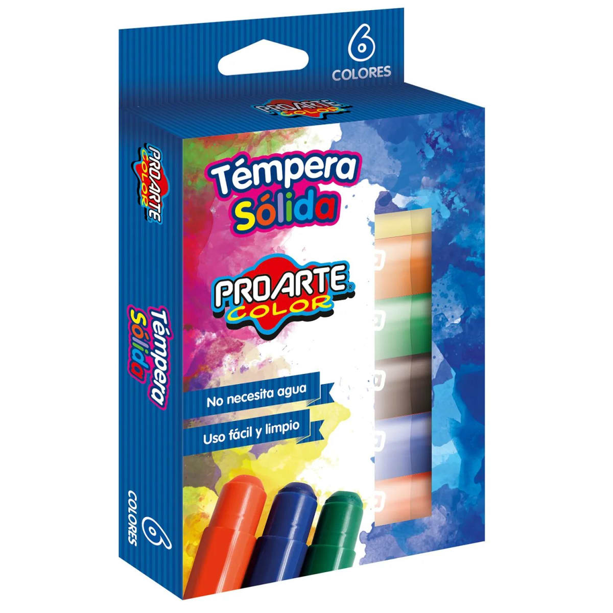 TEMPERA SOLIDA 6 UNIDADES