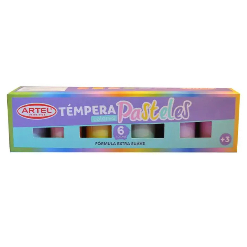 ESTUCHE TEMPERA PASTELES 6 COLORES