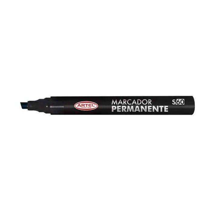 MARCADOR PERMANENTE NEGRO PUNTA BISELADA