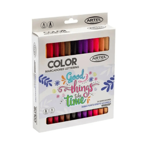 ESTUCHE MARCADORES DOBLE PUNTA 24 COLORES