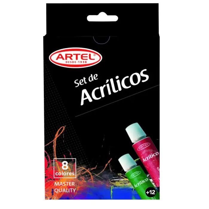 SET ACRILICOS 8 COLORES 12ML