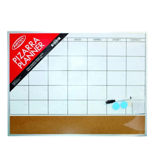 PIZARRA PLANNER BLANCA Y CORCHO 60X45