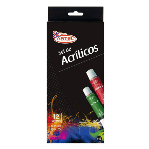 SET ACRÍLICOS 12 COLORES 12ML