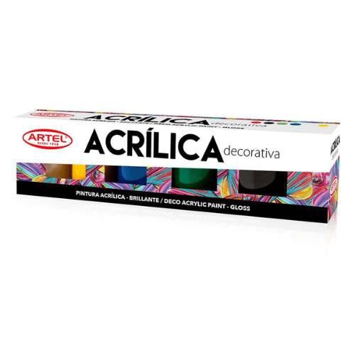 ESTUCHE PINTURA ACRILICA DECORATIVA 6 COLORES 15 ML