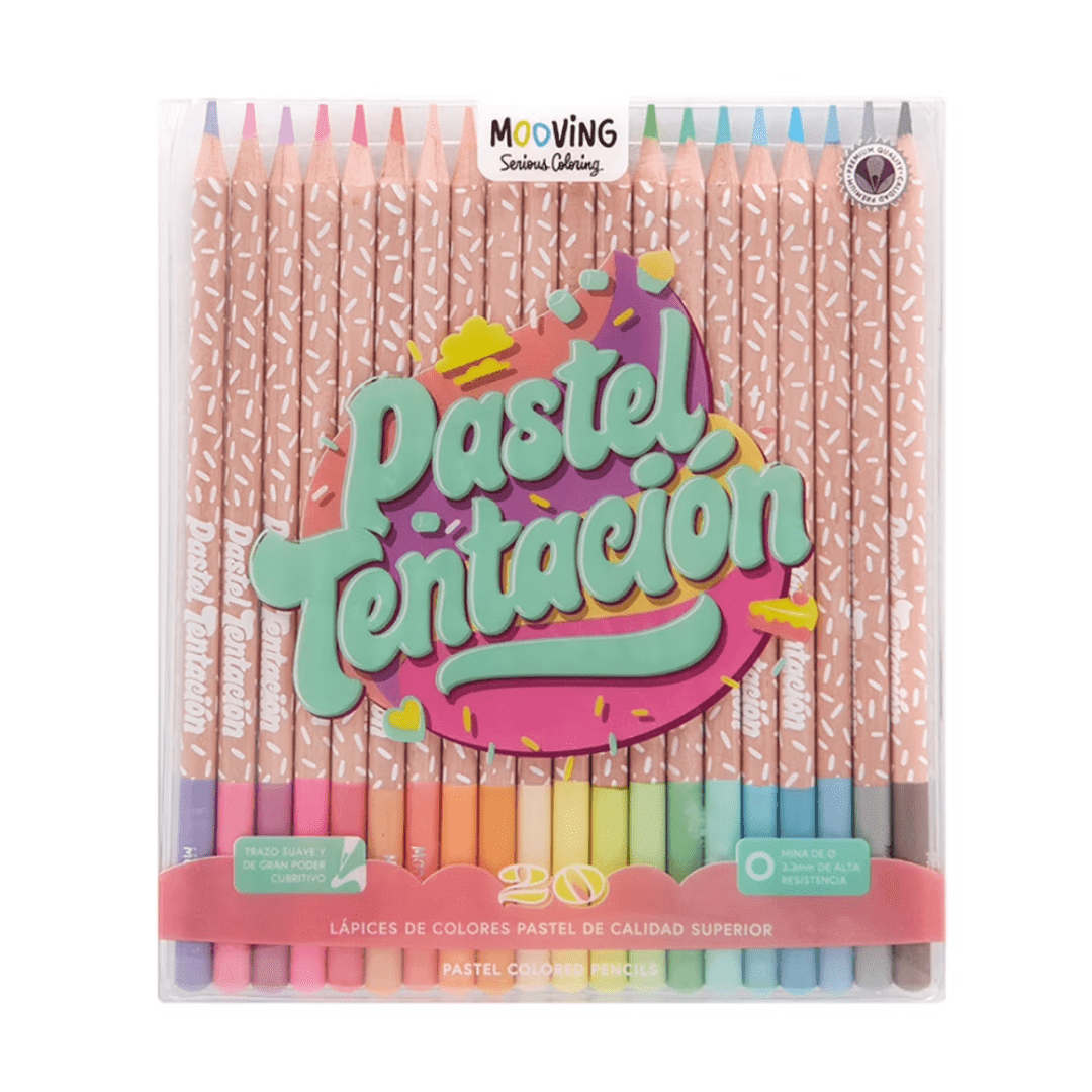 ESTUCHE 20 LAPICES COLORES PASTEL PREMIUM
