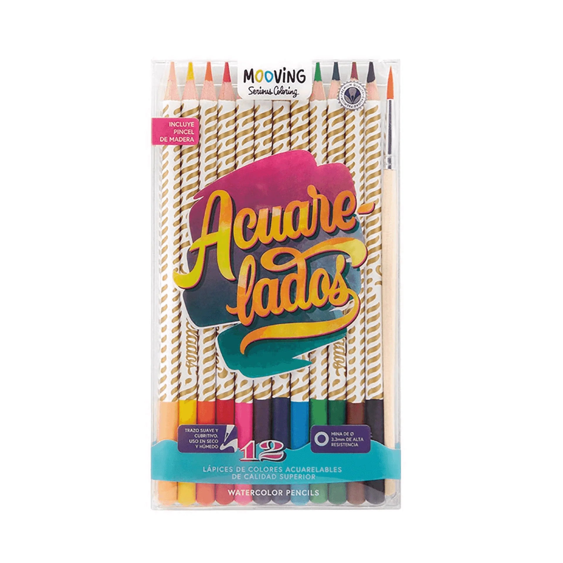 ESTUCHE 12 LAPICES COLORES ACUARELABLES PREMIUM